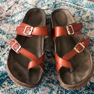 Madden Girl Brown Birkenstock Sandles- 7